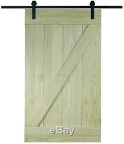 Assemble Barn Door 34 inx 81 in. Sliding Hardware Kit Wood Easy Install 1 Panel