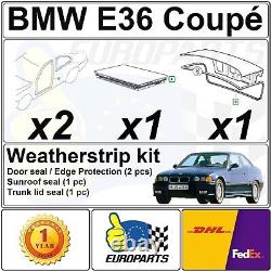 BMW E36 Coupe 4 Pieces Seal Kit for Door Seals + Sunroof Seal + Trunk Lid Seal
