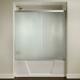 Bathtub Door Kit 60 In. Framed Easy-installation Pebbled Glass Silver