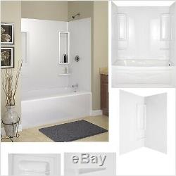 Bathtub Shower Remodel Kit Easy Install Walls Polycomposite 6 Shelf 2 Towel Bar