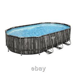 Bestway Power Steel 20x12x4 Ft Above Ground Oval Pool Set with Accessory Kit(Used)