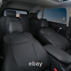 Black Car Leather Custom Fit Seat Covers Kit For Toyota RAV4 2019 2020 2021 2022