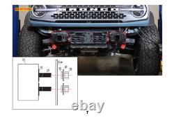 Black For 2021-2023 Ford Bronco Front Bumper Side Wings Powder-Coated Steel Kits