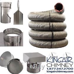 CHIMNEY LINER T KIT 5.5 x 40' STAINLESS with CAP EASY INSTALL MADE IN U. S. A