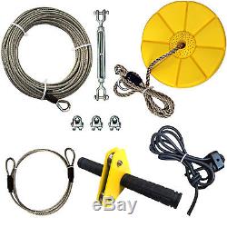 CTSC Backyard Zipline kits with Trolley, Seat, Pulley and Brake, Easy to Install