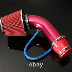 Car Cold Air Intake Filter Induction Pipe Power Flow Hose System Accessories Red