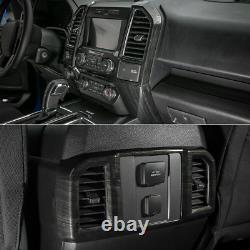 Car Interior Decoration Trim Cover Frame Kit For Ford F150 15+ Black Wood Grain