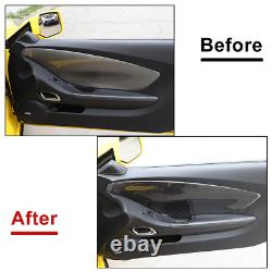 Carbon Fiber Front Door Trim Sticker Panel Cover Kits For Camaro 12-15 Interior
