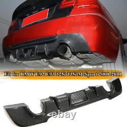 Carbon Fiber Rear Bumper Diffuser Spoiler Fit For BMW E92 325i M Tech 2008-2011