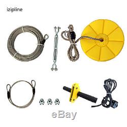 Children's Zipline kits with Trolley, Seat, Pulley and Brake, Easy to Install CTSC