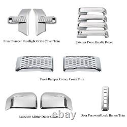 Chrome Front Bumper Grille Exterior Decoration Trim Full Kit For Ford F150 15-20