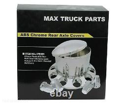 Chrome Rear Wheel Axle Hub Cover Kit Semi ABS 33mm Nut Covers Plastic Set of 4