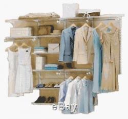 Closet Organizer System Kit, Shelves, Hang Poles 4 To 8-Foot, Easy Install