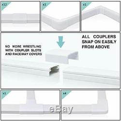 Cord Cover On-Wall Raceway Kit, Easy Install, 17 Ft Total With19 Couplers, Covers