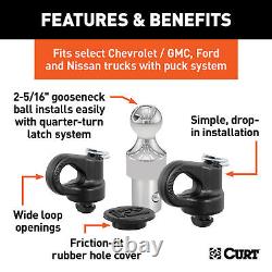 Curt OEM Puck System 2-5/16 Gooseneck Ball & Safety Chain Anchor Kit 60692