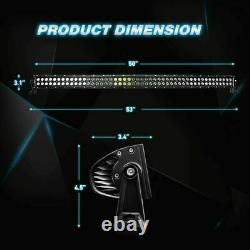 Curved 50inch LED Light Bar Flood Spot Combo Roof Driving Truck RZR SUV 4WD 50'