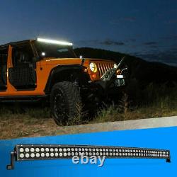 Curved 50inch LED Light Bar Flood Spot Combo Roof Driving Truck RZR SUV 4WD 50'