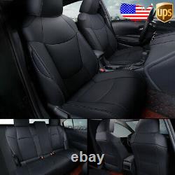 Custom Car Leather Seat Covers Set Cushions Kit For Toyota Camry 2018-2021 Black