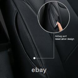 Custom Car Leather Seat Covers Set Cushions Kit For Toyota Camry 2018-2021 Black