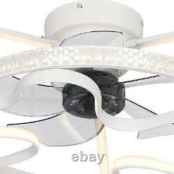 Dimmable Ceiling Fan With Light kit Remote Control LED Lamp 3 Speed Modern Light