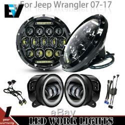 Dot and easy installing LED HeadLights+Fog Lights Combo kit For Jeep Wrangler JK