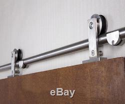 Easy install top mount barn door hardware stainless steel sliding barn track kit