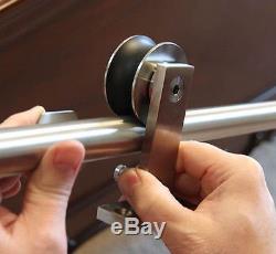 Easy install top mount brushed stainless steel sliding barn door hardware kit
