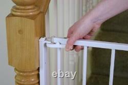 Extra Tall Top Of Stairs Gate with Mounting Kit White 34-55 wide x 35 tall Safe