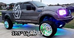 FIA 4x 17.5 IP68 Double Row Chasing Flowing LED Bluetooth Wheel Rings Light SET