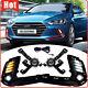 Fit 2017 2018 Hyundai Elantra Front Chrome Grill Grille /pair Led Drl Fog Lights