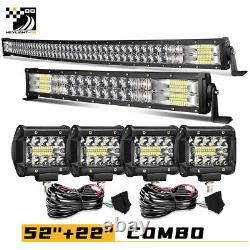 Fit Ford Ranger Top Roof 52 Curved LED Light Bar 22in Bumper Combo +Wiring Kit