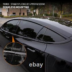 Fit Tesla Model 3 Window Trim Kit Black Window Moldings ABS Glossy Accessories