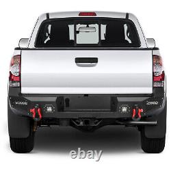 For 2016-2022 Toyota Tacoma Steel Rear Bumper withWinch LED Lights & D-rings Kit