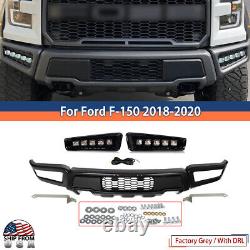 For 2018-20 Ford F150 F-150 Steel Grey Front Bumper Assembly withLED Raptor Style