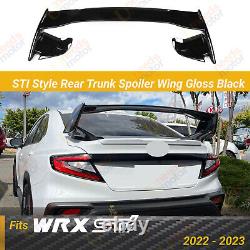For 2022 2023 Subaru WRX STI JDM OE Style Glossy Black Rear Trunk Spoiler Wing