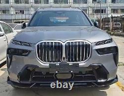 For BMW G07 X7 2023 Car Front Bumper Lower Spoiler Splitter Lip Body Kit Black
