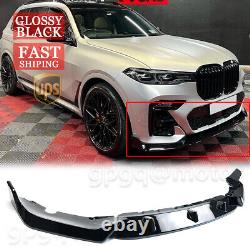 For BMW G07 X7 M Sport 2019-2022 3Pcs Glossy Black Front Bumper Lip Splitter Kit