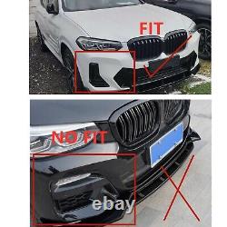 For BMW X3 2021-2022 Car Front Bumper Spoiler Splitter Lip Body Kit Glossy Black