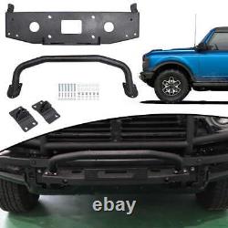 For Ford For Bronco 21-23 Removable Front Winch Front Bumper Part+Frame Bracket