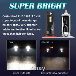For GMC Sierra 1500 2500 3500 2007-2013 White LED Headlight Bulbs + Fog Light