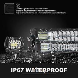 For Jeep Wrangler JK 52 300W 22'' Tri-Row 4x 4 Pods LED Light Bar Mounts Kit