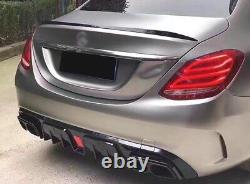 For Mercedes Benz W205 2015-18 Brabus Style Rear Bumper Diffuser With Exhaust Tip