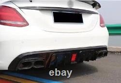 For Mercedes Benz W205 2015-18 Brabus Style Rear Bumper Diffuser With Exhaust Tip