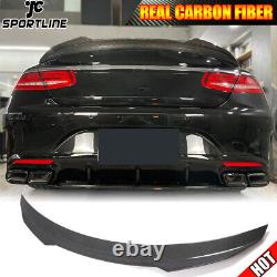 For Mercedes-Benz W217 C217 S500 S63 S65 AMG Rear Trunk Spoiler Wing DRY Carbon