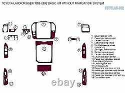 For Toyota Land Cruiser 98 99 00 01 02 Cherry Burlwood Dash Trim Kit Interior