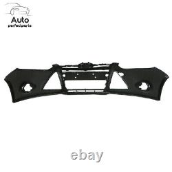 Front Bumper Cover & Grille Kit and Fog Lights Assembly For 2012-2014 Ford Focus