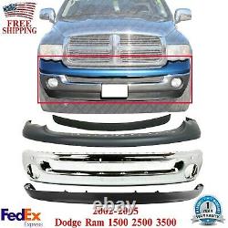 Front Bumper Kit Chrome Steel For 2002-2005 Dodge Ram 1500 2500 3500