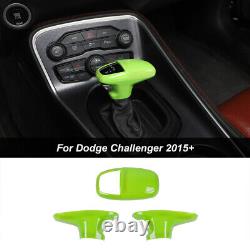 Green Full Interior Center Console Decor Cover Trim Kit For Dodge Challenger 15+