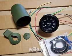 Humvee Tachometer Calibrated Easy Field Install Kit HMMWV Hummer M998 Tach GREEN