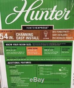 Hunter Ceiling Fan 54 Channing #53366 With Light Kit Barnwood Easy Install #13